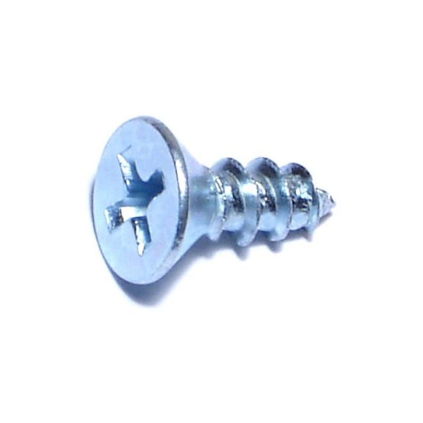 Midwest Fastener Sheet Metal Screw, #10 x 1/2 in, Zinc Plated Steel Flat Head Phillips Drive, 100 PK 03020 - main